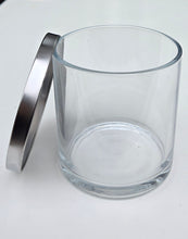 Load image into Gallery viewer, 16 oz Clear Glass, 3-wick - Silver Metal Lid
