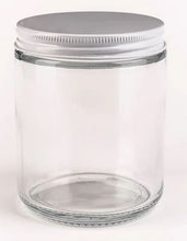 Load image into Gallery viewer, 8 oz Clear Glass Straight Sided Jar with metal lid
